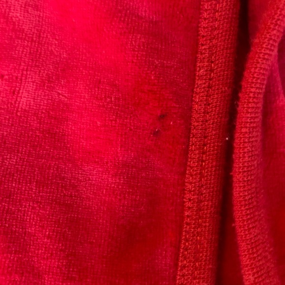Y2k red velour zip up hoodie - Picture 7 of 7